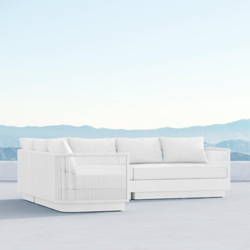 Porto Sectional Sofa Left Arm - White Sofa / Sectional Azzurro Living