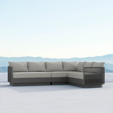 Porto Sectional Sofa Right Arm - Charcoal - Azzurro Living