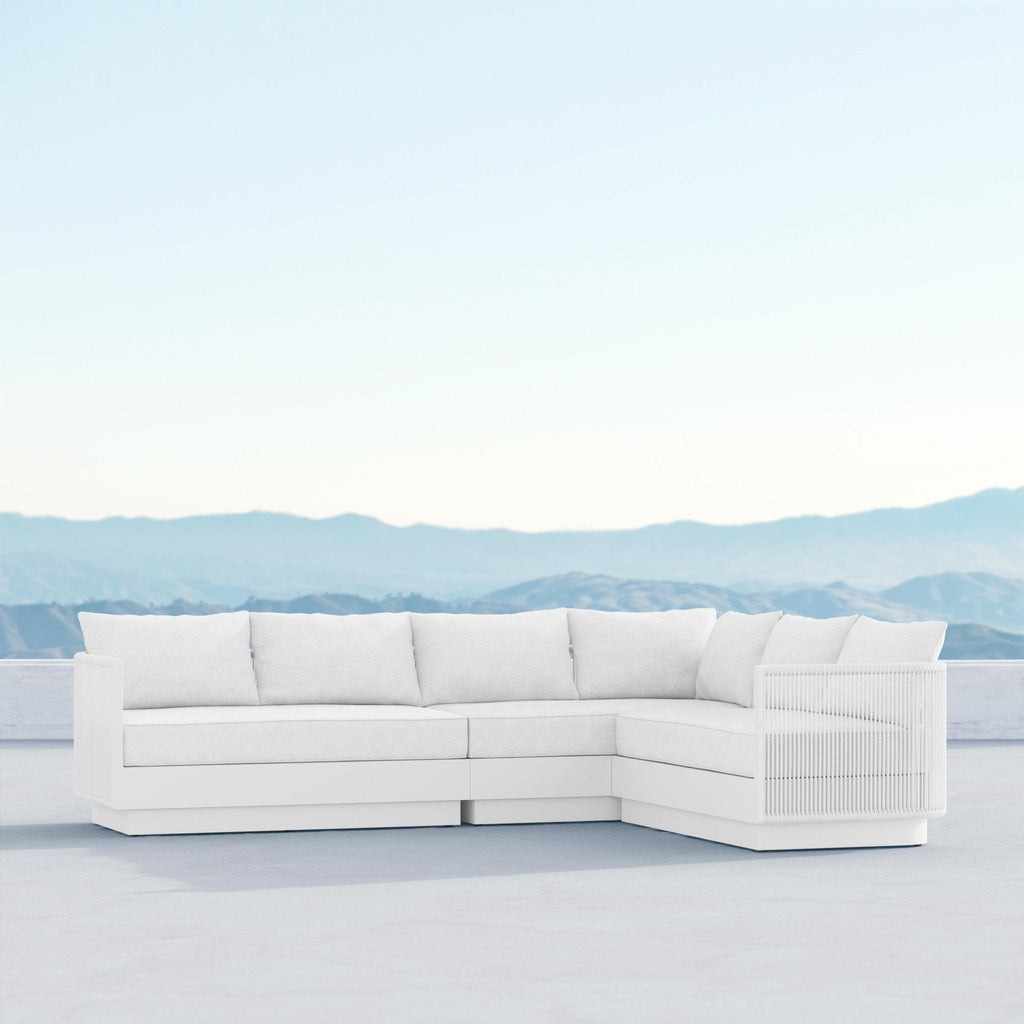 Porto Sectional Sofa Right Arm - White - Azzurro Living