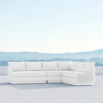 Porto Sectional Sofa Right Arm - White - Azzurro Living